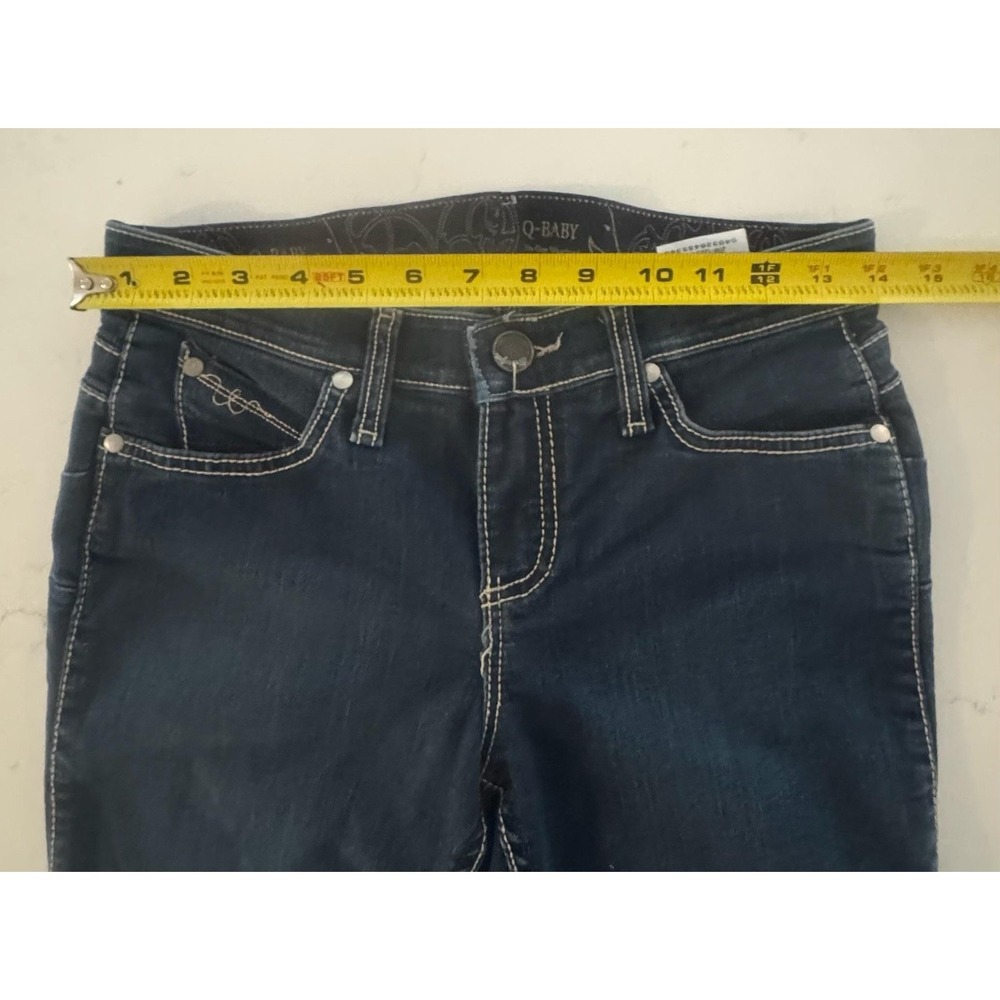 Wrangler Q-Baby Bootcut Jeans Womens 1/2 X 32 Blue Dark Wash Stretch Denim - Picture 7 of 10